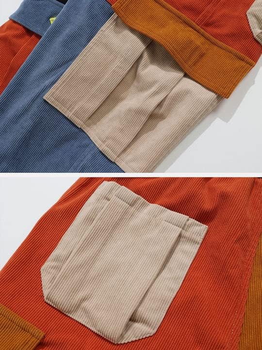 Aelfric Eden Mens Cargo Pants Patchwork MultiPockets Outdoor Fashion Casual Jogger Pants Streetwear with Drawstring02muticolor