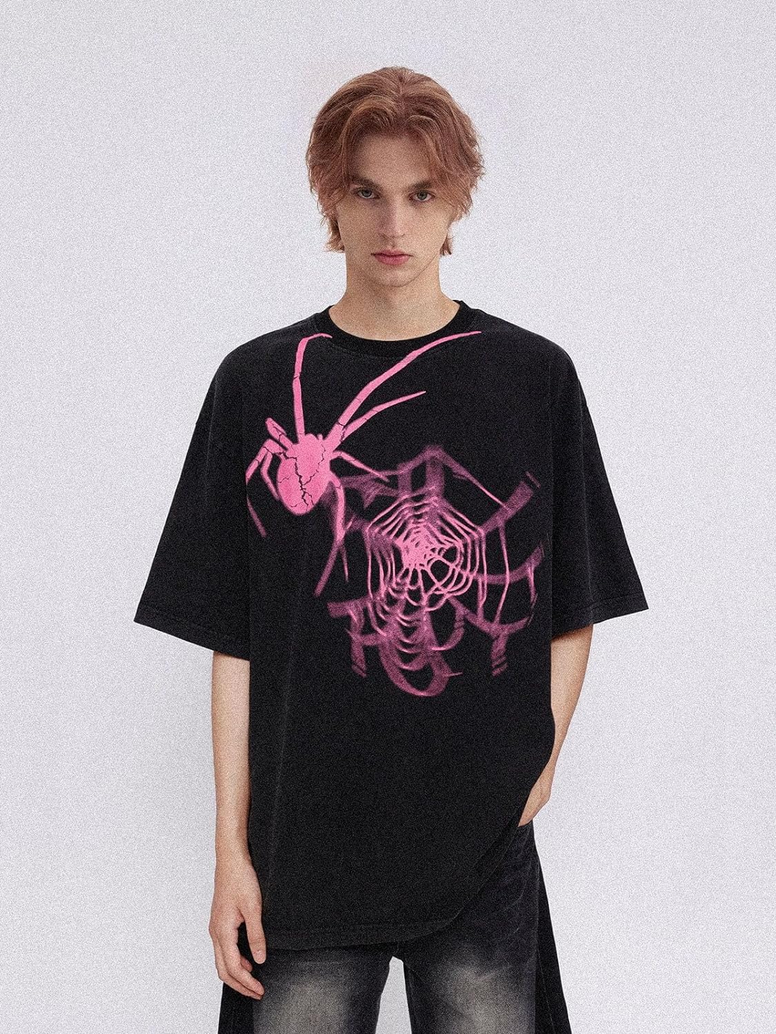 Aelfric Eden Mens Vintage Oversized Tee Shirts Doggy Graphic Print Crewneck Crop Tops Streetwear Cotton Short Sleeve1325black