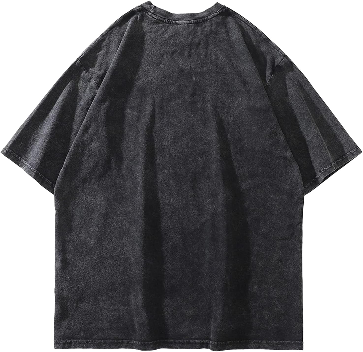 Aelfric Eden Mens Vintage Oversized Tee Shirts Doggy Graphic Print Crewneck Crop Tops Streetwear Cotton Short SleeveBlack19