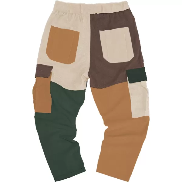 Aelfric Eden Mens Cargo Pants Patchwork MultiPockets Outdoor Fashion Casual Jogger Pants Streetwear with Drawstring06muticolor
