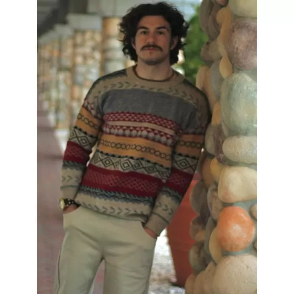 Aelfric Eden Mens Fashion Ducks Cartoon Sweaters Unisex Oversized Jumper Long Sleeve Casual Sweater Retro Couple Top89claret