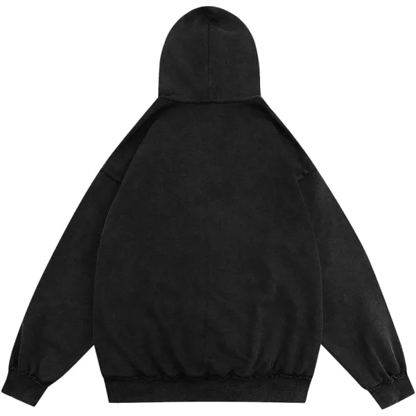 Aelfric Eden Mens Graphic Oversized Hoodie Cartoon Character Print Streetwear Casual hoodies y2k Hooded Sweatshirt04blacka