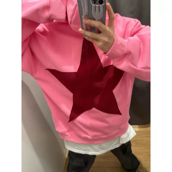 Aelfric Eden Mens Graphic Oversized Hoodie Cartoon Character Print Streetwear Casual hoodies y2k Hooded Sweatshirt1410pink