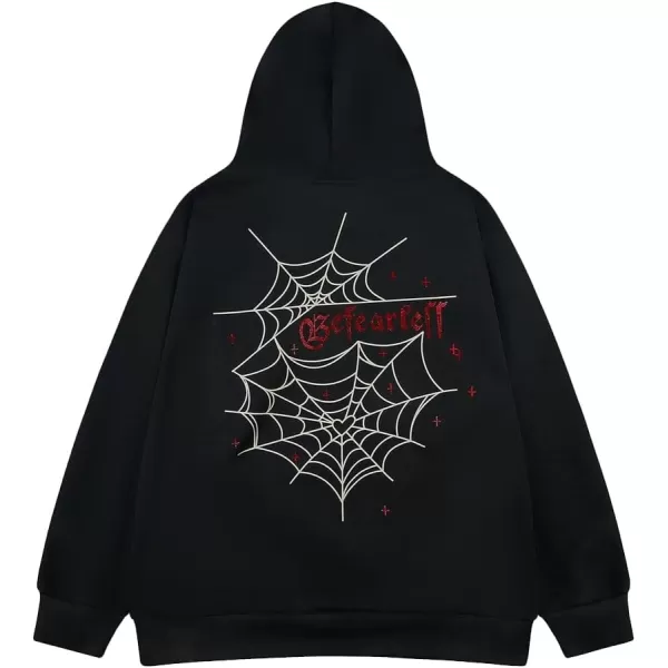 Aelfric Eden Mens Graphic Oversized Hoodie Cartoon Character Print Streetwear Casual hoodies y2k Hooded Sweatshirt1733black