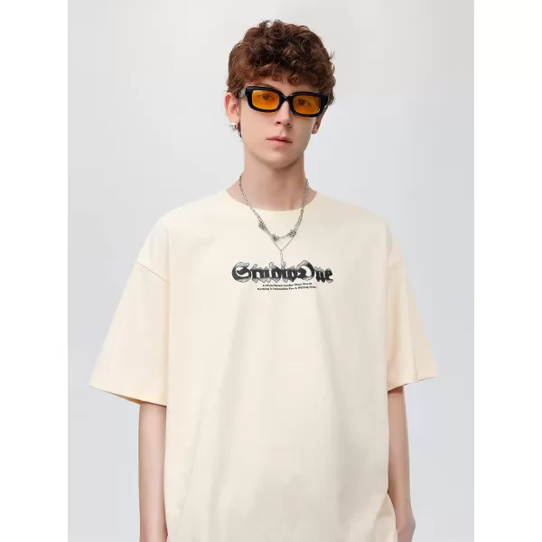 Aelfric Eden Mens Graphic Tee Vintage tees Oversized Streetwear T Shirts Unisex Letter Print Tshirt Casual Summer Tops01aac10apricot