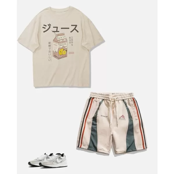 Aelfric Eden Mens Graphic Tee Vintage tees Oversized Streetwear T Shirts Unisex Letter Print Tshirt Casual Summer TopsB10apricot