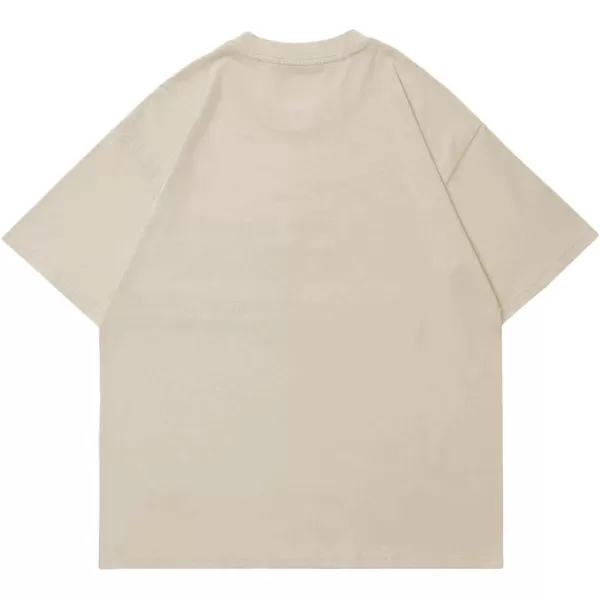 Aelfric Eden Mens Graphic Tee Vintage tees Oversized Streetwear T Shirts Unisex Letter Print Tshirt Casual Summer TopsB10apricot