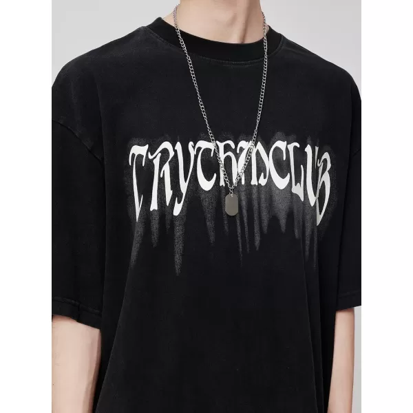 Aelfric Eden Mens Graphic Tee Vintage tees Oversized Streetwear T Shirts Unisex Letter Print Tshirt Casual Summer TopsC14black