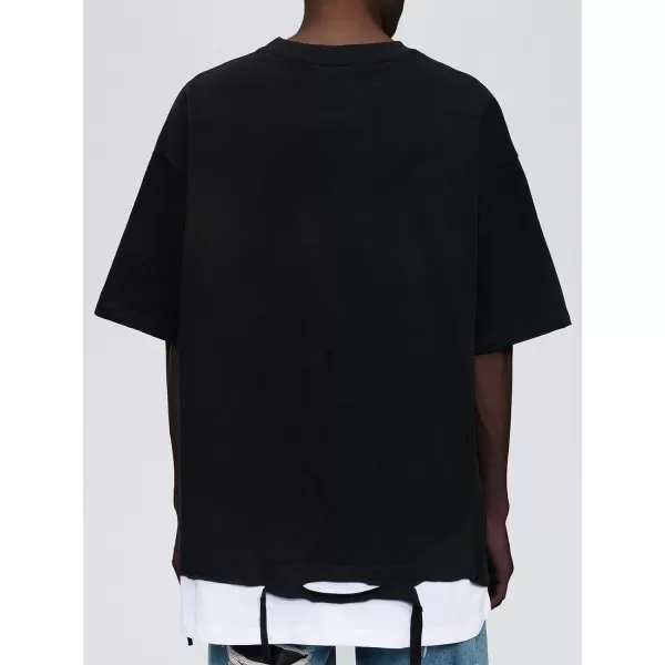 Aelfric Eden Mens Graphic Tee Vintage tees Oversized Streetwear T Shirts Unisex Letter Print Tshirt Casual Summer TopsC7black