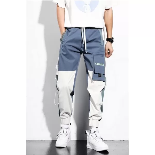 Aelfric Eden Mens Joggers Pants Long MultiPockets Outdoor Fashion Casual Jogging Cool Pant with Drawstring416blueampwhite