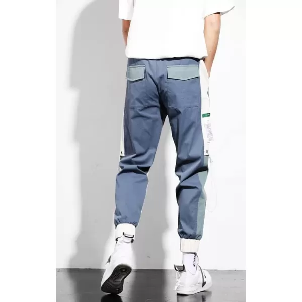 Aelfric Eden Mens Joggers Pants Long MultiPockets Outdoor Fashion Casual Jogging Cool Pant with Drawstring416blueampwhite