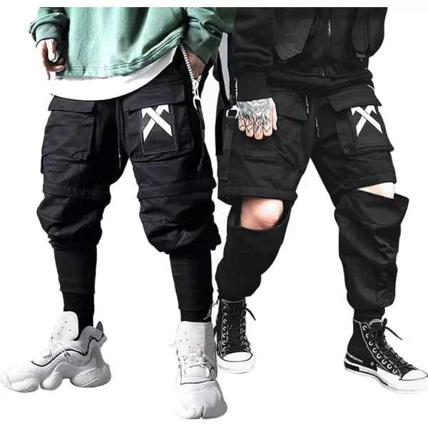 Aelfric Eden Mens Joggers Pants Long MultiPockets Outdoor Fashion Casual Jogging Cool Pant with DrawstringHblack