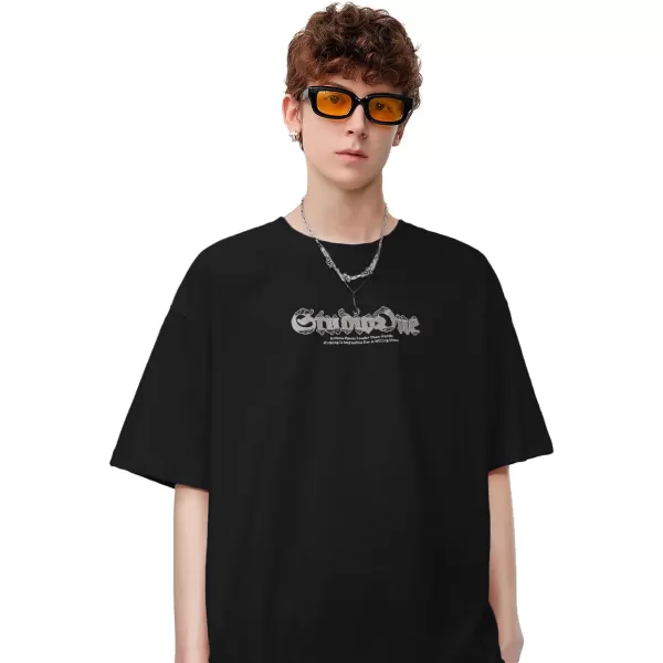 Aelfric Eden Mens Oversized Japanese Harajuku Anime Shirt Unisex Printed Cool TeeB1black