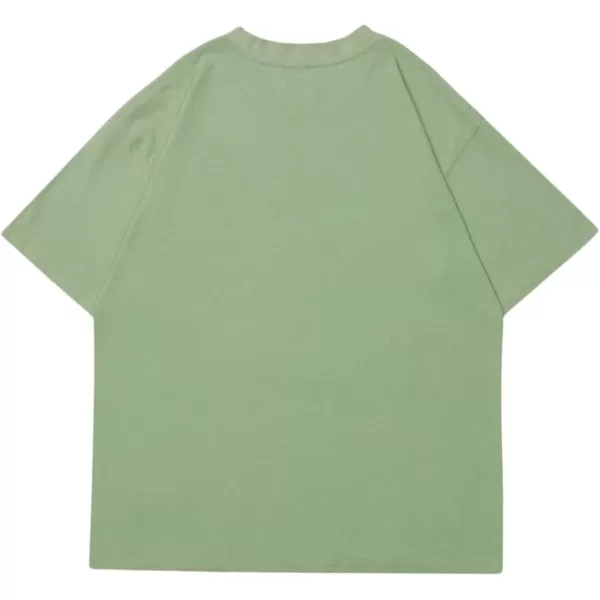 Aelfric Eden Mens Oversized T Shirts Tees Distorted Portrait Print Crew Neck Cotton Tops Streetwear Casual ShirtAgreen01