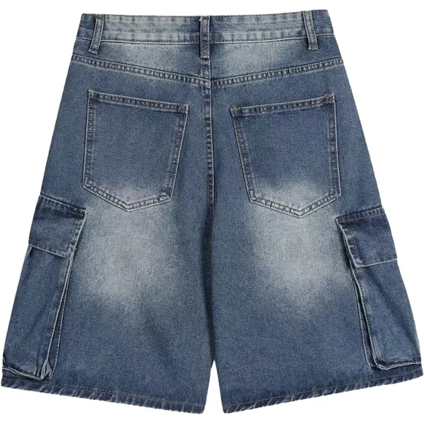 Aelfric Eden Mens Star Patchwork Denim Shorts Mid Rise Stretchy Patchwork Jeans Shorts Casual Denim Shorts StreetwearA09blue