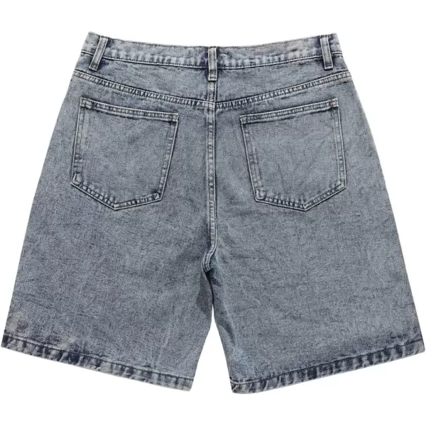 Aelfric Eden Mens Star Patchwork Denim Shorts Mid Rise Stretchy Patchwork Jeans Shorts Casual Denim Shorts StreetwearBlue