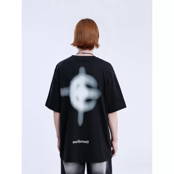 Aelfric Eden Mens Vintage Oversized Tee Shirts Doggy Graphic Print Crewneck Crop Tops Streetwear Cotton Short Sleeve02black