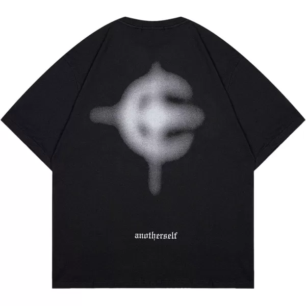 Aelfric Eden Mens Vintage Oversized Tee Shirts Doggy Graphic Print Crewneck Crop Tops Streetwear Cotton Short Sleeve02black
