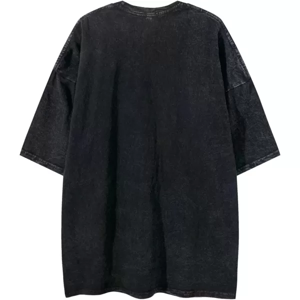 Aelfric Eden Mens Vintage Oversized Tee Shirts Doggy Graphic Print Crewneck Crop Tops Streetwear Cotton Short SleeveW019black
