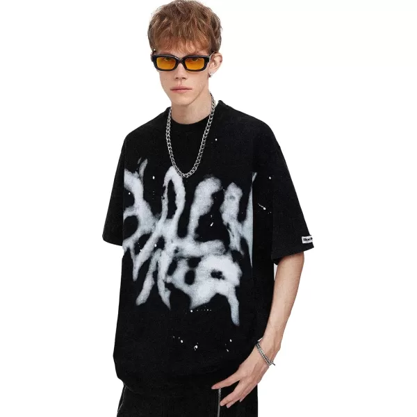 Aelfric Eden Oversized Tees Men 90s Vintage Graphic Shirts Summer Streetwear Casual TShirts130black