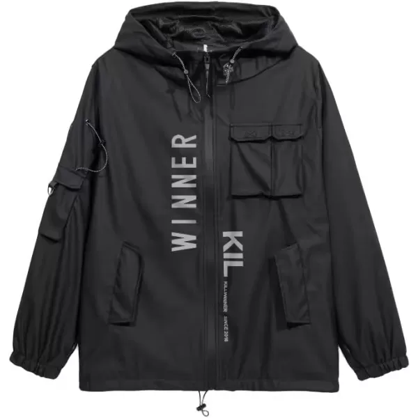 Aelfric Eden Streetwear Windbreaker Jackets Streetwear Multi Pockets Patchwork Hip Hop Cyberpunk Techwear Harajuku CoatBlack