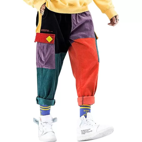 Aelfric Eden Mens Cargo Pants Patchwork MultiPockets Outdoor Fashion Casual Jogger Pants Streetwear with Drawstring01muticolor