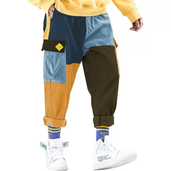 Aelfric Eden Mens Cargo Pants Patchwork MultiPockets Outdoor Fashion Casual Jogger Pants Streetwear with Drawstring03muticolor