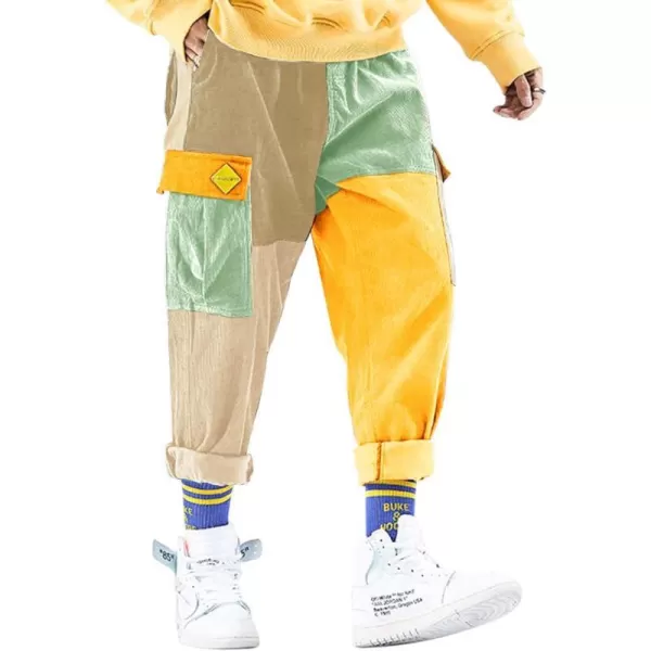 Aelfric Eden Mens Cargo Pants Patchwork MultiPockets Outdoor Fashion Casual Jogger Pants Streetwear with Drawstring04muticolor
