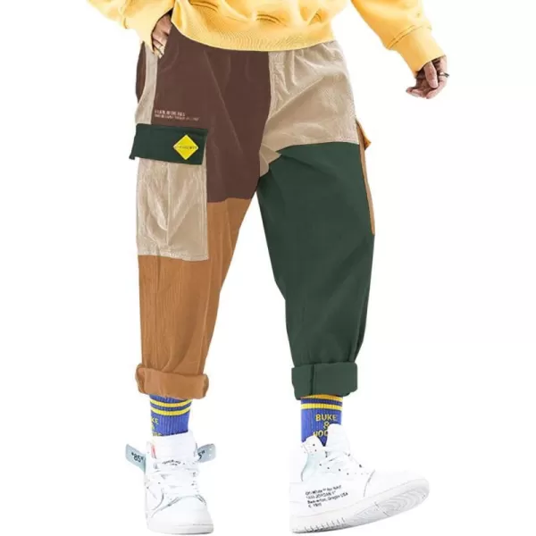 Aelfric Eden Mens Cargo Pants Patchwork MultiPockets Outdoor Fashion Casual Jogger Pants Streetwear with Drawstring06muticolor