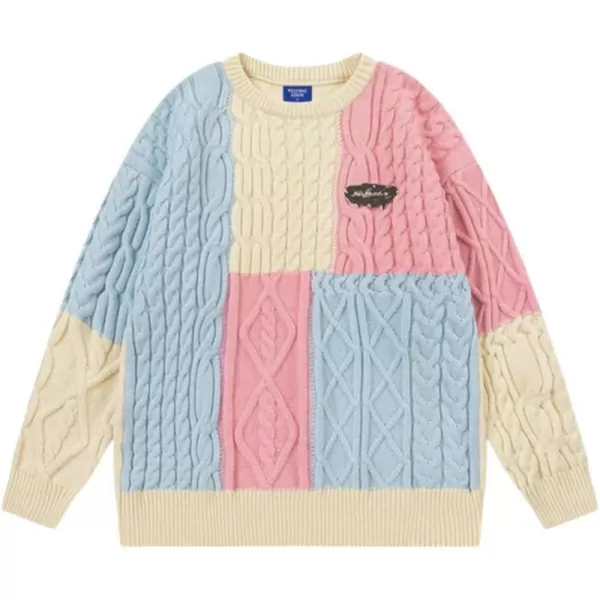 Aelfric Eden Mens Fashion Ducks Cartoon Sweaters Unisex Oversized Jumper Long Sleeve Casual Sweater Retro Couple TopB56pink