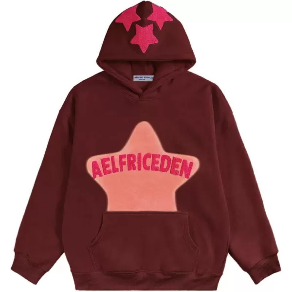 Aelfric Eden Mens Graphic Oversized Hoodie Cartoon Character Print Streetwear Casual hoodies y2k Hooded SweatshirtBb04red