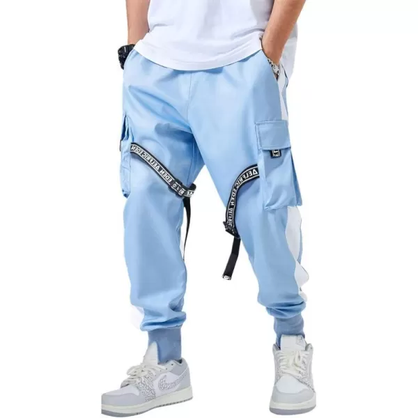 Aelfric Eden Mens Joggers Pants Long MultiPockets Outdoor Fashion Casual Jogging Cool Pant with Drawstring011blue