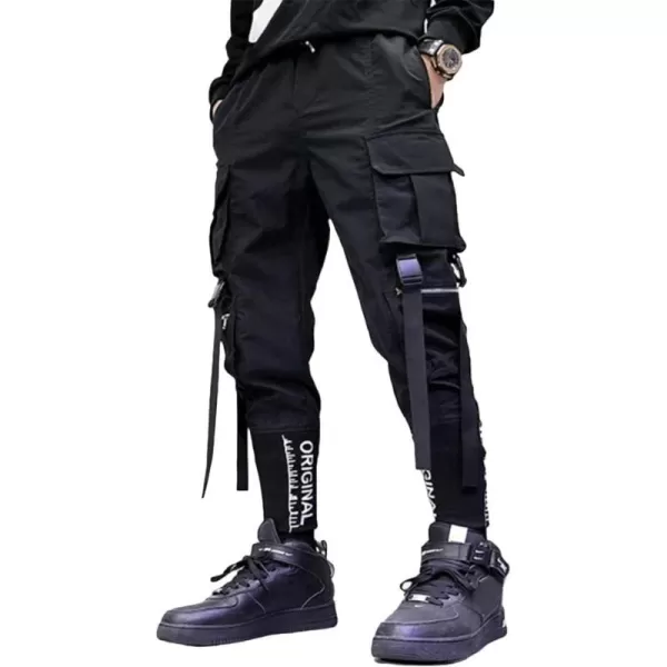 Aelfric Eden Mens Joggers Pants Long MultiPockets Outdoor Fashion Casual Jogging Cool Pant with Drawstring107black