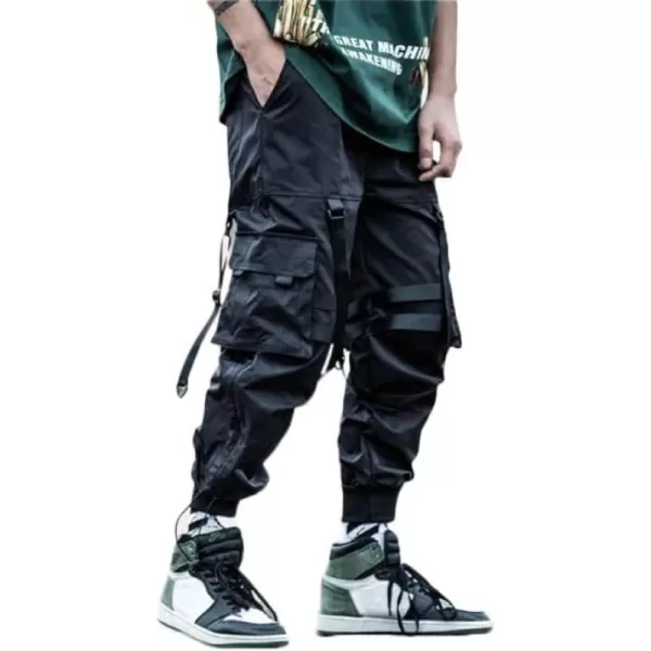 Aelfric Eden Mens Joggers Pants Long MultiPockets Outdoor Fashion Casual Jogging Cool Pant with Drawstring56black