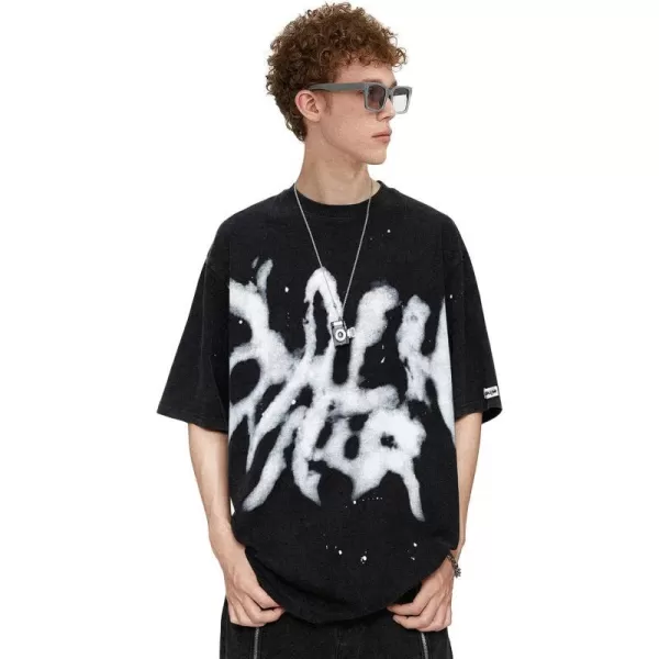 Aelfric Eden Oversized Tees Men 90s Vintage Graphic Shirts Summer Streetwear Casual TShirts130black