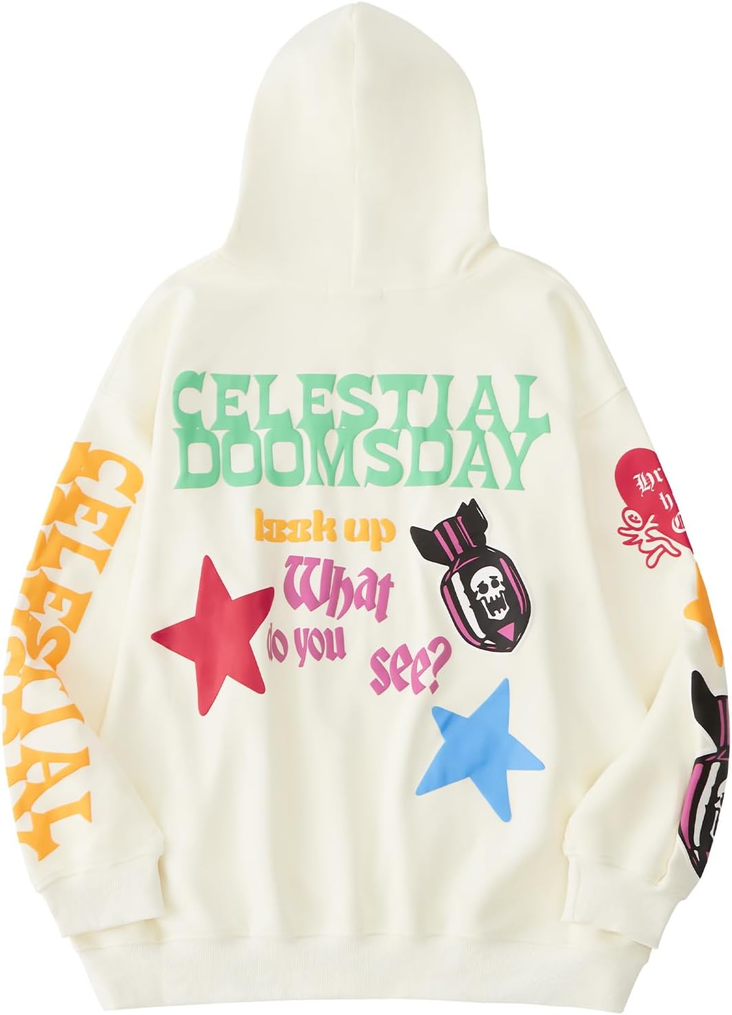 Aelfric Eden Graphic Hoodies for Women Vintage Printed Hoodie Sweatshirt Y2K Oversized Long Sleeve with PocketApricot