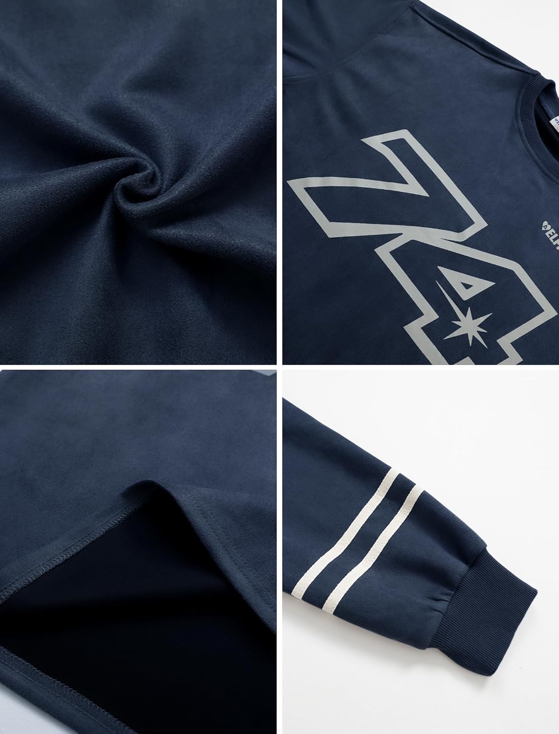 Aelfric Eden Oversized Crewneck Sweatshirts for Men Vintage Graphic Pullover Loose Fit Streetwear Long Sleeve TopBlue