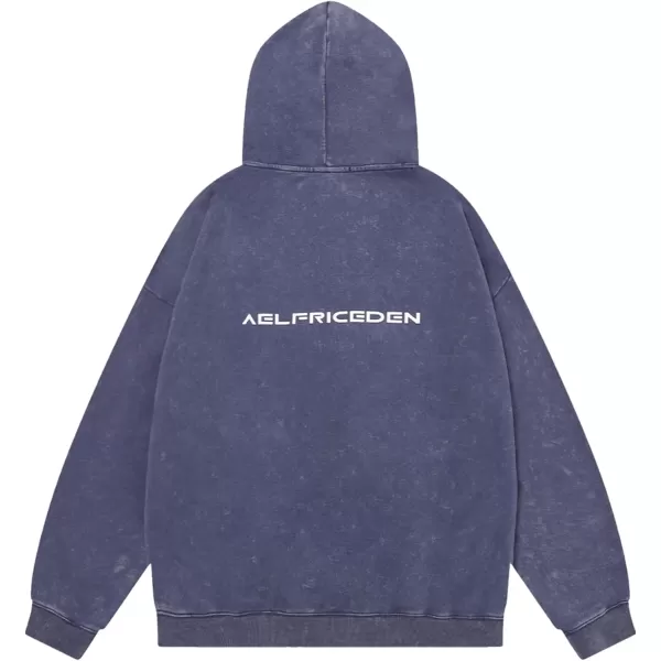 Aelfric Eden Oversized Hoodie Heavyweight Vintage Streetwear Star Graphic Hoodies Pullover with PocketsPurple
