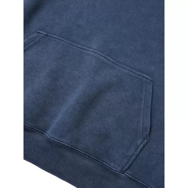 Aelfric Eden Washed Hoodie Oversized Vintage Hoodies Unisex Streetwear Solid Hooded Sweatshirt with PocketBlue