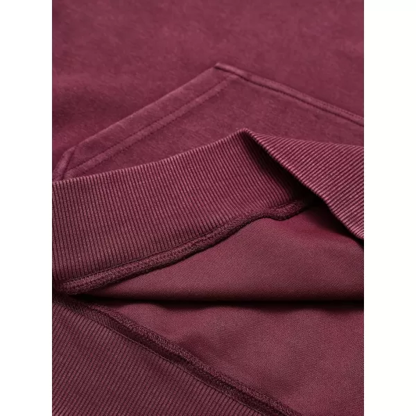 Aelfric Eden Washed Hoodie Oversized Vintage Hoodies Unisex Streetwear Solid Hooded Sweatshirt with PocketBurgundy