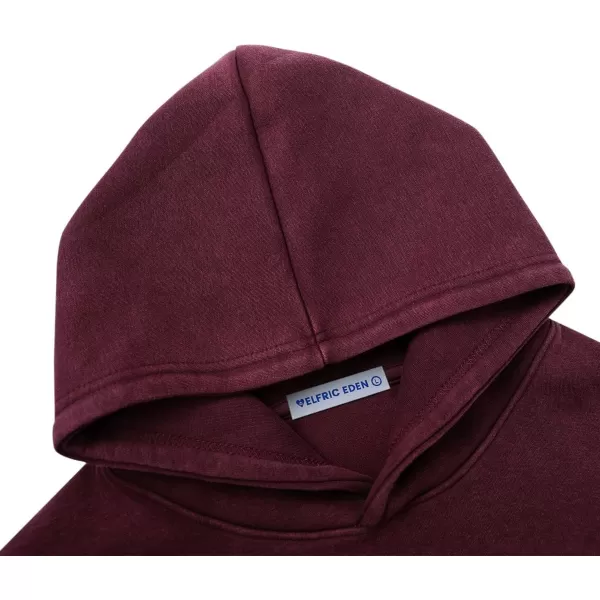 Aelfric Eden Washed Hoodie Oversized Vintage Hoodies Unisex Streetwear Solid Hooded Sweatshirt with PocketBurgundy