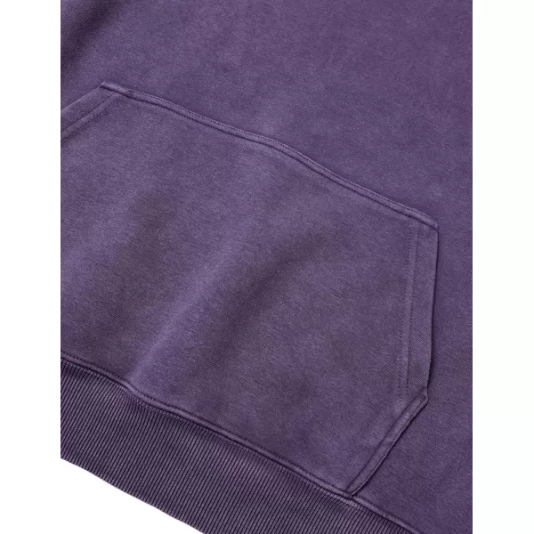 Aelfric Eden Washed Hoodie Oversized Vintage Hoodies Unisex Streetwear Solid Hooded Sweatshirt with PocketPurple