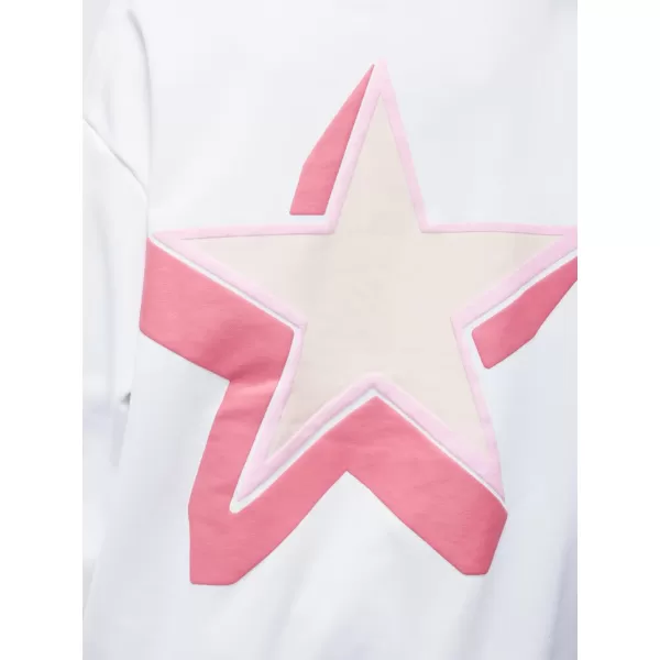 Aelfric Eden Womens Oversized Star Graphic Hoodies Fashion Long Sleeve Hoodie Pullover Hooded Sweatshirt Unisex01white