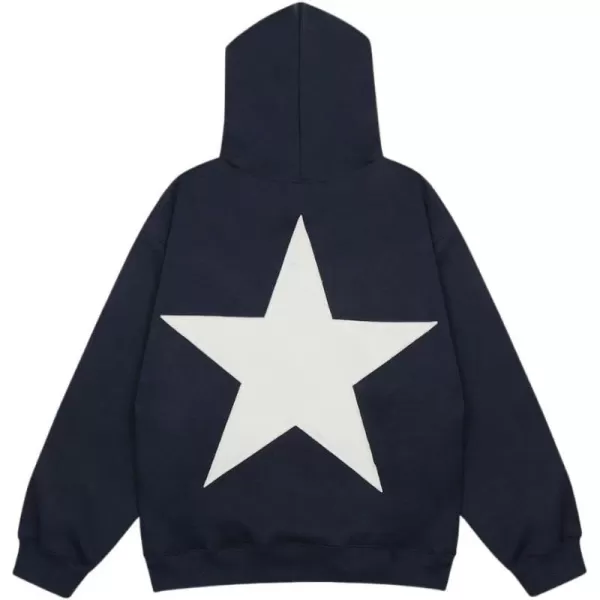 Aelfric Eden Star Graphic Hoodies Oversized Y2k Hooded Sweatshirt Fashion Hoodie Streetwear Unisex Pullover TopsA1navy Blue