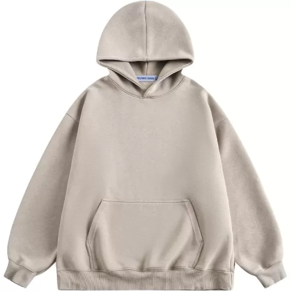 Aelfric Eden Washed Hoodie Oversized Vintage Hoodies Unisex Streetwear Solid Hooded Sweatshirt with PocketKhaki