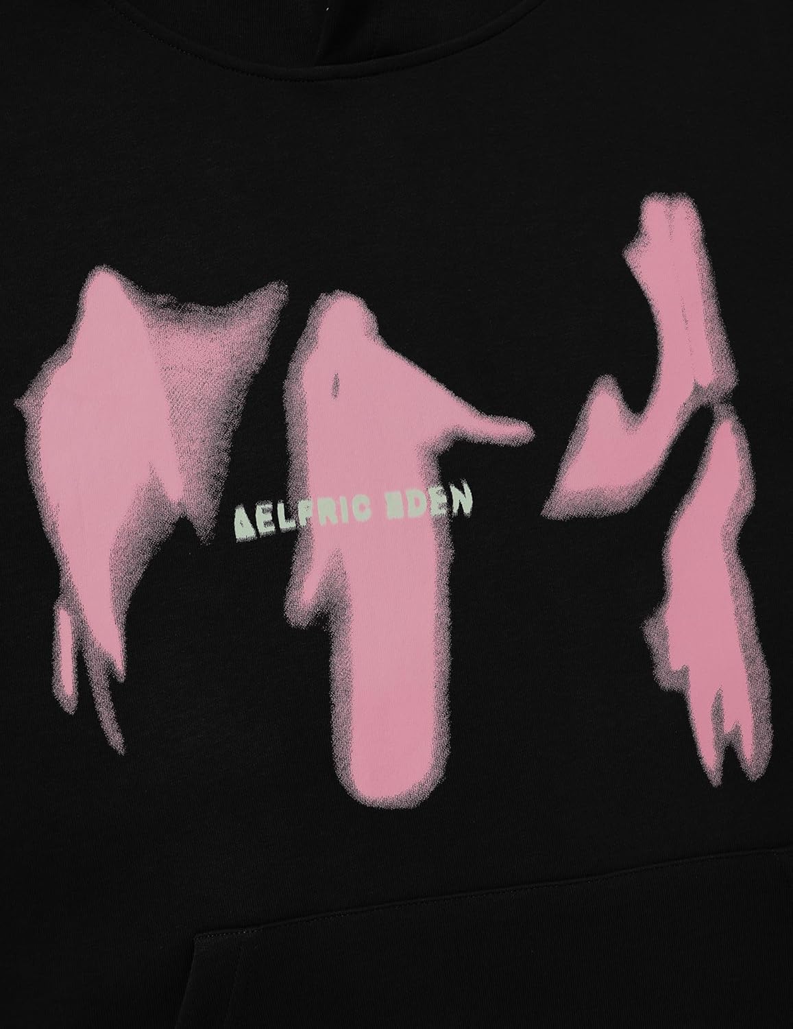 Aelfric Eden Oversized Hoodies for Women Streetwear Vintage Baggy Shadow Print Hoodie Pullover with pocketBlack