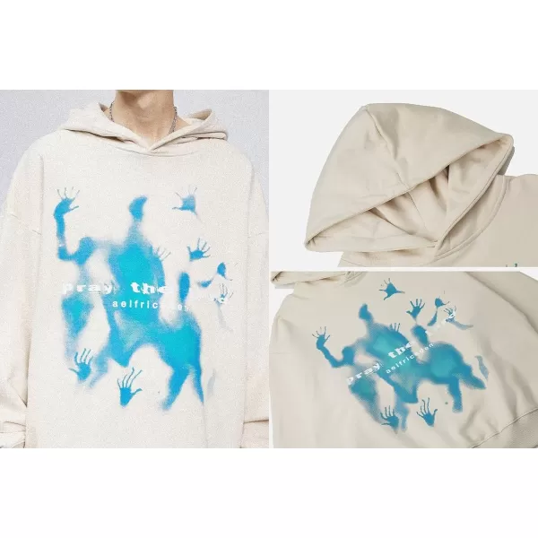 Aelfric Eden Abstraction Shadow Print Hoodie Mens Oversized Hoodies Streetwear Sweatshirt06ab1apricot