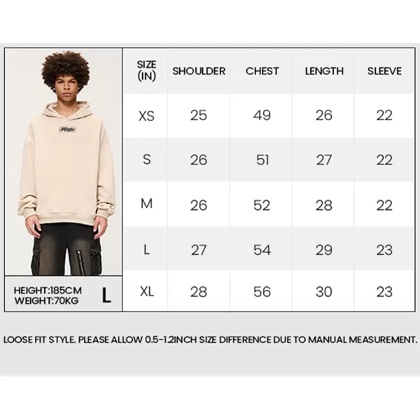 Aelfric Eden Hoodies for Women Oversized Letter Graphic Hoodie Sweatshirts Unisex Y2K Streetwear Fall Long Sleeve PulloverApricot