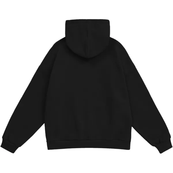 Aelfric Eden Hoodies for Women Oversized Letter Graphic Hoodie Sweatshirts Unisex Y2K Streetwear Fall Long Sleeve PulloverBlack