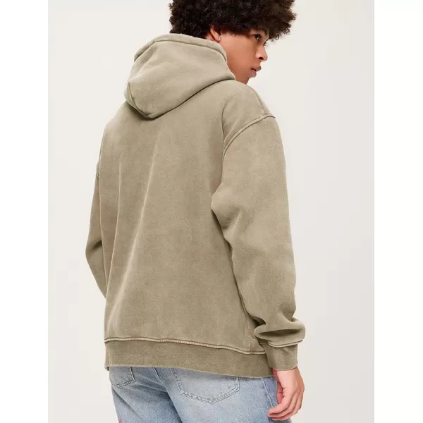 Aelfric Eden Mens Hoodies Oversized Vintage Acid Wash Hoodie Heavyweight Cotton Fleece Hoodies Hooded Sweatshirt StreetwearCamel